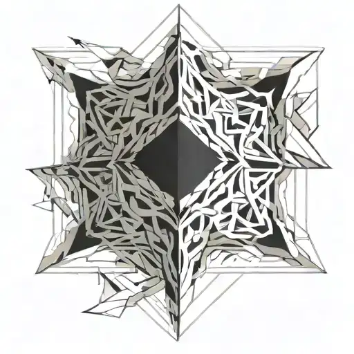 turner's cube symmetric tattoo design idea