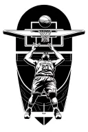 Basketball player shooting tattoo design idea
