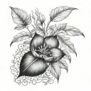 botanic style drawing tattoo design idea