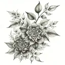 botanic style drawing tattoo design idea
