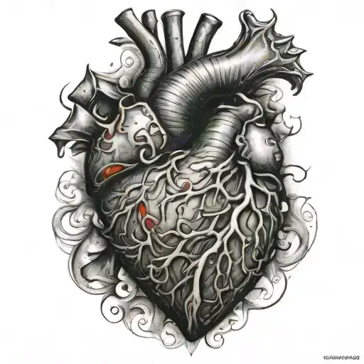 atomically correct heart tattoo design idea