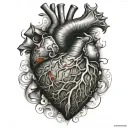 atomically correct heart tattoo design idea