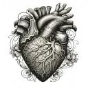 atomically correct heart tattoo design idea