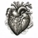 atomically correct heart tattoo design idea
