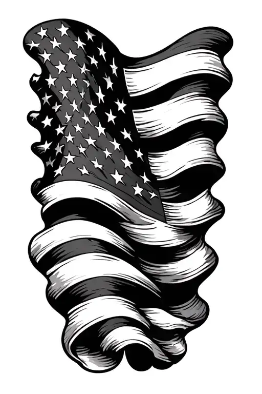 American flag waving stars towards the top of my form where it bends going all the way down with the lines to wrist  tattoo design idea
