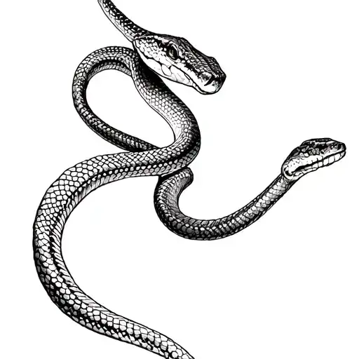 a simple sketch a rattle snake tattoo design idea