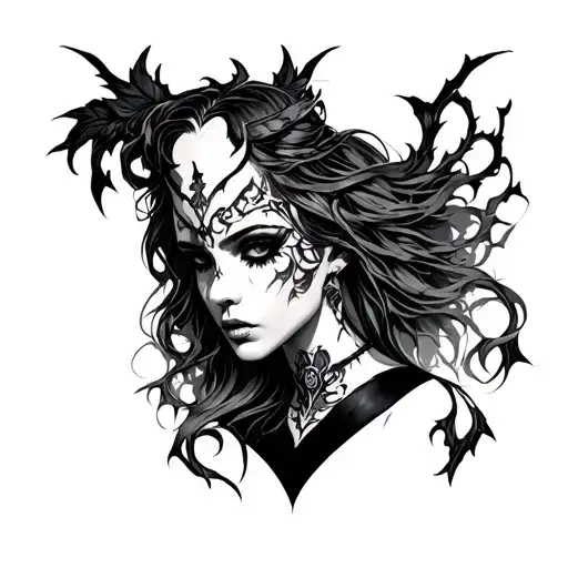 Lilith Diablo 4 tattoo design idea