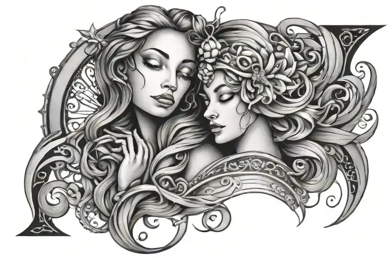 Virgo goddess sexy tattoo design idea