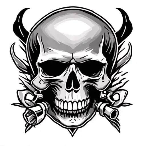 gangster skull tattoo design idea