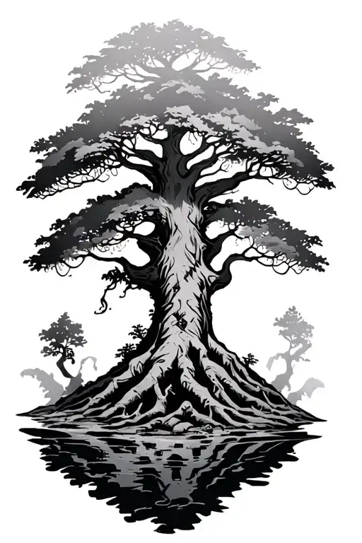 Zelda great deku tree tattoo design idea