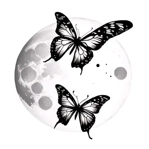 Life is strange, two moons, butterfly tattoo design idea