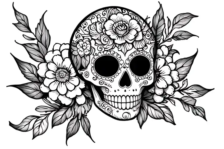 sugar skull tattoo design idea