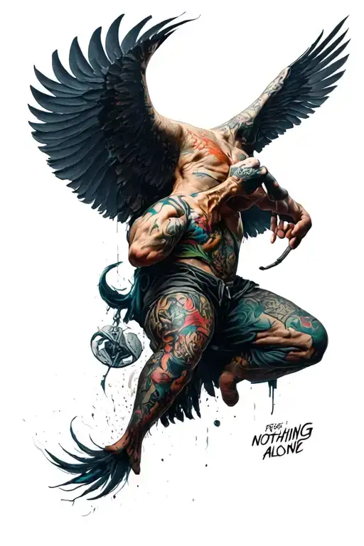 I went to a test in the life that I understood that you can fight alone and that the closest and has become nothing tattoo design idea