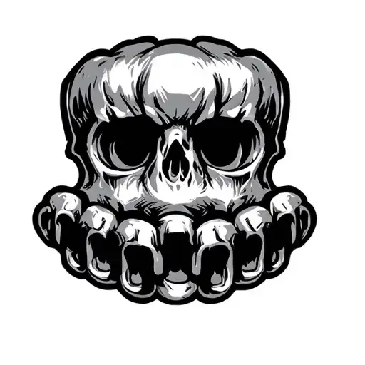 brass knuckles tattoo design idea