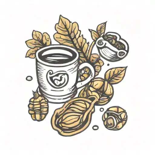 Minimalistic Tattoo Coffee Beans ,Barista tattoo design idea