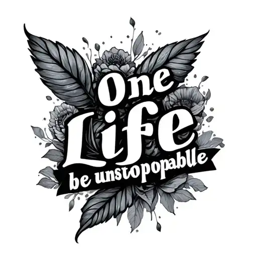 one life. Be unstoppable tattoo design idea