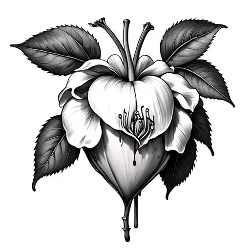 Bleeding Heart Flower tattoo design idea