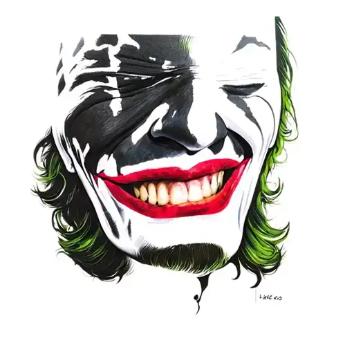 joker smile daft punk tattoo design idea