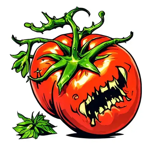 Killer tomato tattoo design idea