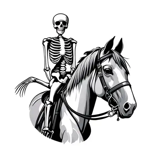 Skeleton On Horse tattoo design idea
