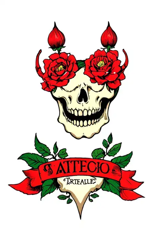 scary bright tattoo design idea