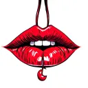 Cherry lips tattoo design idea