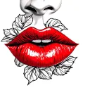 Cherry lips tattoo design idea