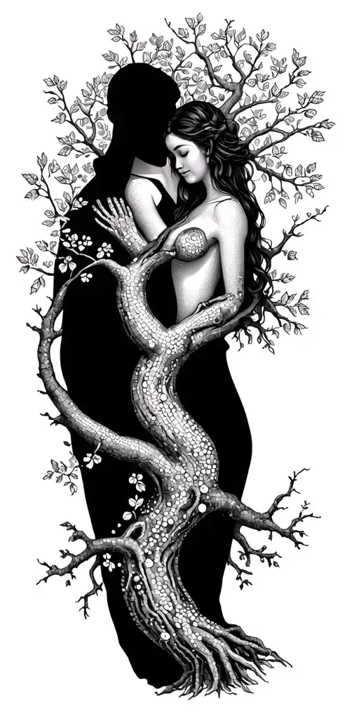 mom dad tree of life intertwined tattoo design idea