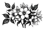 lupines and bougainvillea flowers tattoo design idea
