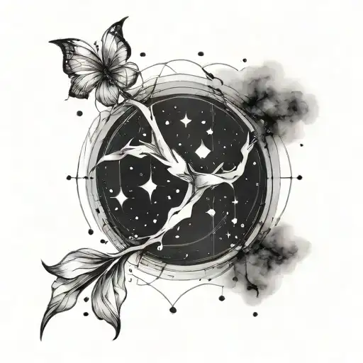 Pisces, Virgo, Gemini. virgo constellation tattoo design idea