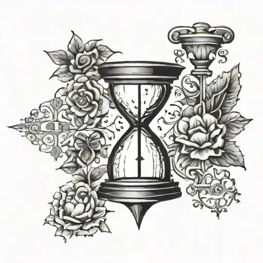 Jesus or a cross black panther hourglass the word sonder and the words the price you pay across bottom tattoo design idea