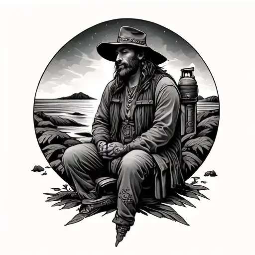 nomad traveler tattoo design idea