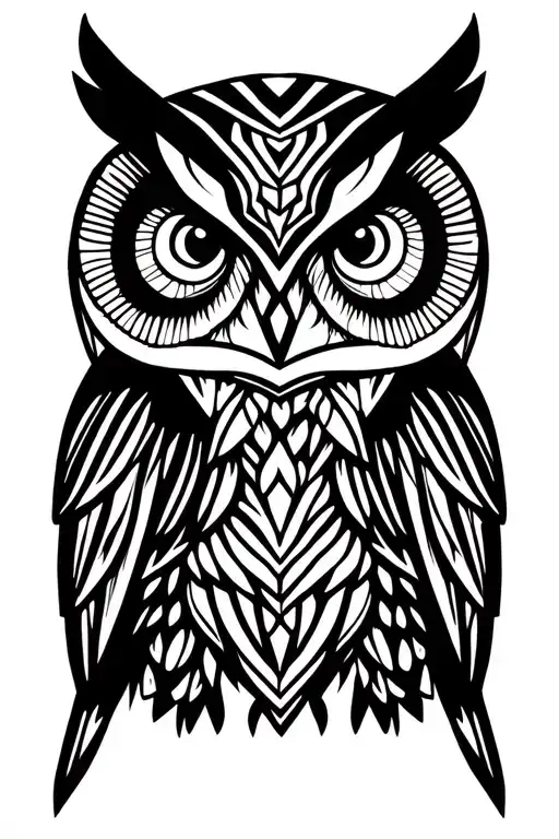 owl from the front tattoo design idea
