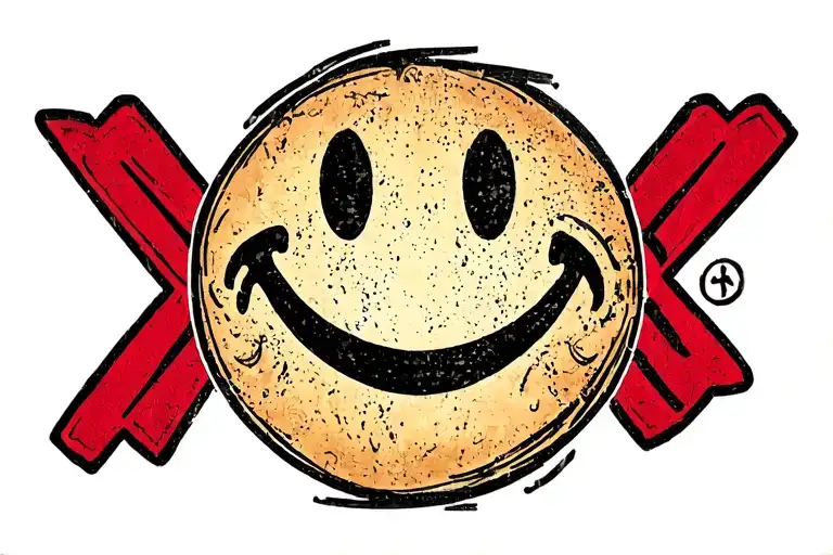 X smiley face with ohio state tattoo design idea