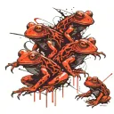 three ninja frogs tattoo design idea