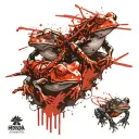 three ninja frogs tattoo design idea