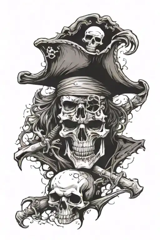 Pirate Skull tattoo design idea