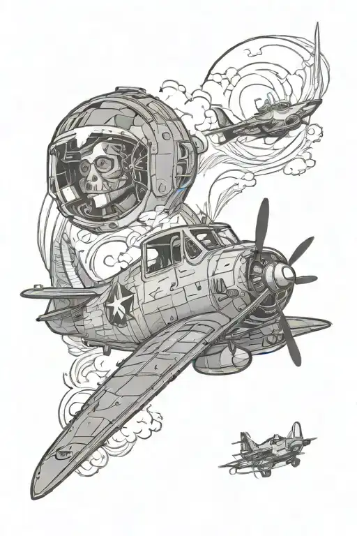 aviation and navy aircrew tattoo design idea