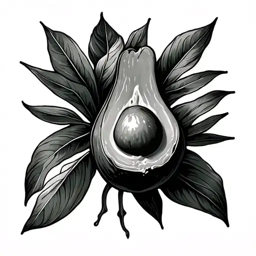 avocado tattoo design idea