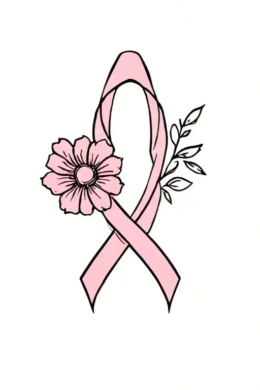 Endometriosis, symbol, strength, hope, fighter, ribbon, flower tattoo design idea