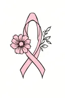 Endometriosis, symbol, strength, hope, fighter, ribbon, flower tattoo design idea