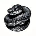 small japanese snake slithering on the wrist tattoo design idea