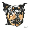 Rottweiler head tattoo design idea