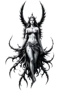 freya goddess emerging tattoo design idea