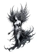 freya goddess emerging tattoo design idea