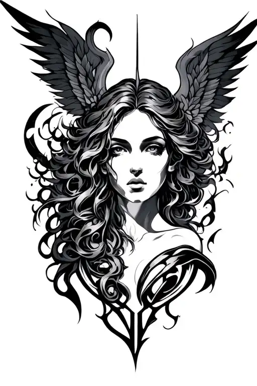 cyber sigil aphrodite tattoo design idea