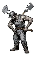 concreter with trowels tattoo design idea