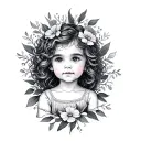 Child Name tattoo design idea