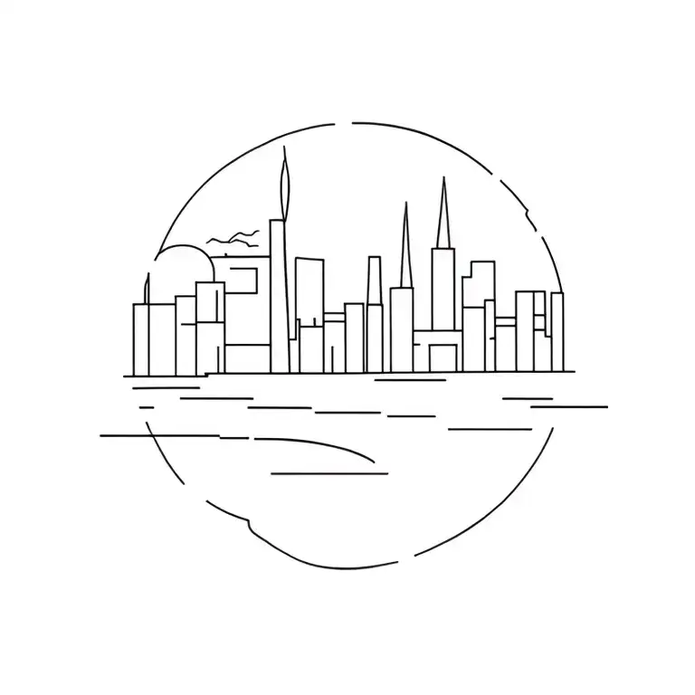 suburbia meets utopia tattoo design idea