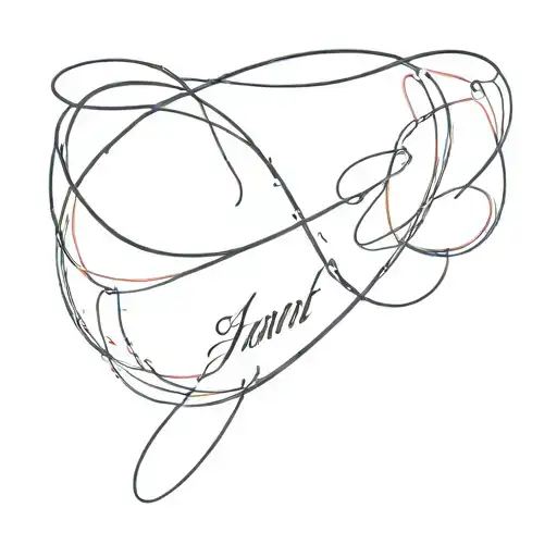 name intertwined tattoo design idea